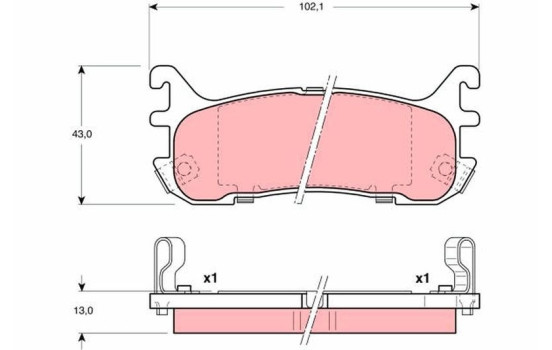 Brake Pad Set, disc brake GDB3129 TRW, Image 2