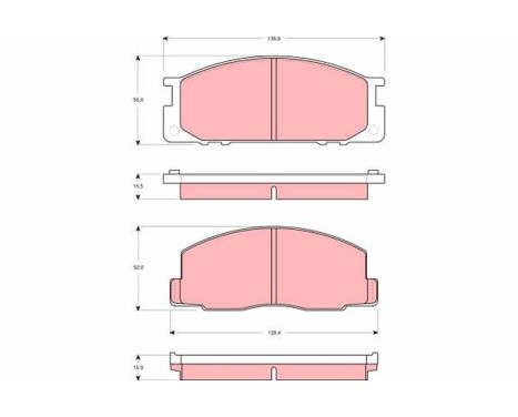 Brake Pad Set, disc brake GDB3130 TRW, Image 2