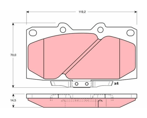 Brake Pad Set, disc brake GDB3131 TRW, Image 2