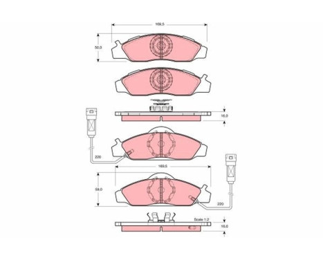 Brake Pad Set, disc brake GDB3134 TRW, Image 2