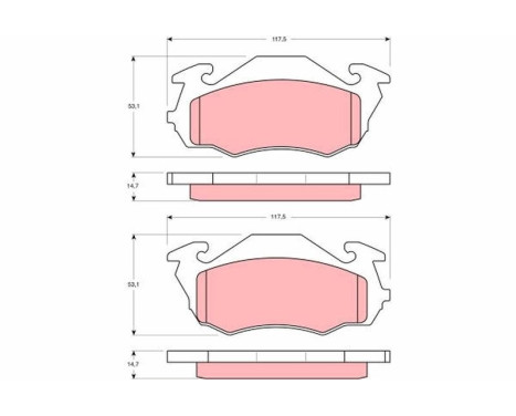 Brake Pad Set, disc brake GDB3136 TRW