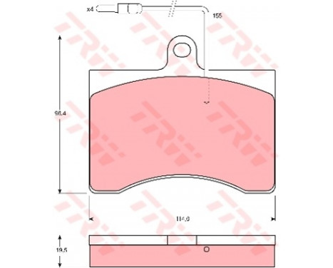 Brake Pad Set, disc brake GDB314 TRW