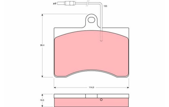 Brake Pad Set, disc brake GDB314 TRW, Image 2