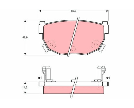 Brake Pad Set, disc brake GDB3143 TRW, Image 2