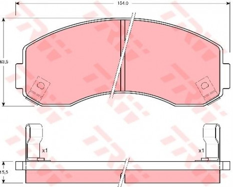 Brake Pad Set, disc brake GDB3145 TRW