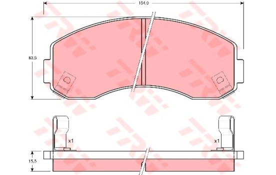 Brake Pad Set, disc brake GDB3145 TRW