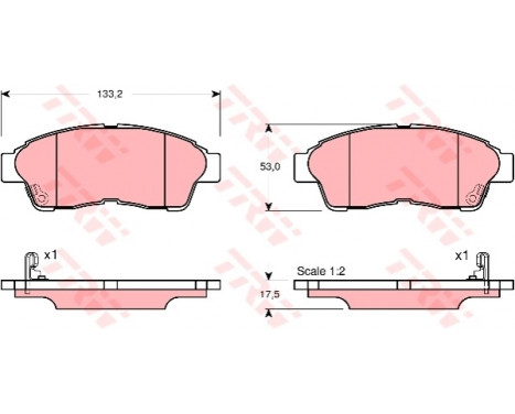 Brake Pad Set, disc brake GDB3147 TRW