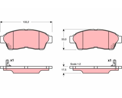 Brake Pad Set, disc brake GDB3147 TRW, Image 2