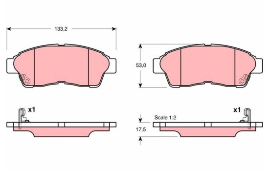 Brake Pad Set, disc brake GDB3147 TRW, Image 2