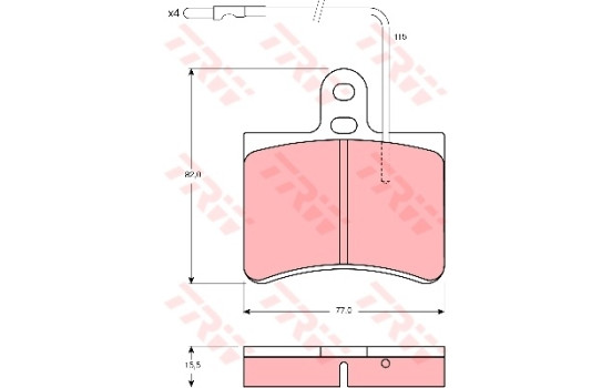 Brake Pad Set, disc brake GDB315 TRW