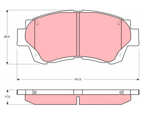 Brake Pad Set, disc brake GDB3155 TRW, Image 2