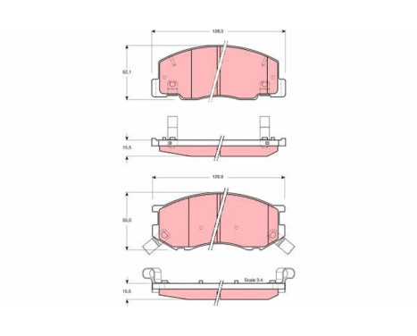 Brake Pad Set, disc brake GDB3157 TRW, Image 2