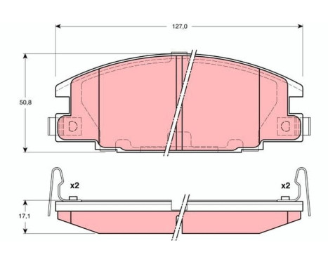 Brake Pad Set, disc brake GDB3161 TRW, Image 2