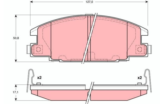 Brake Pad Set, disc brake GDB3161 TRW, Image 2