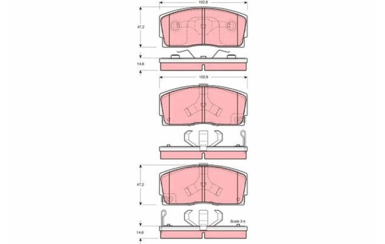 Brake Pad Set, disc brake GDB3166 TRW, Image 2
