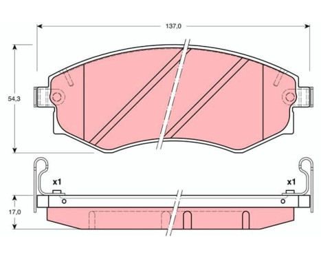 Brake Pad Set, disc brake GDB3169 TRW, Image 2