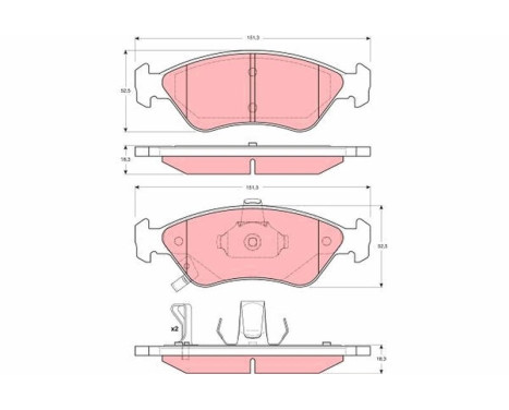 Brake Pad Set, disc brake GDB3173 TRW