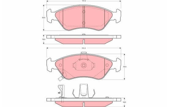 Brake Pad Set, disc brake GDB3173 TRW