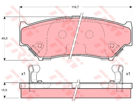 Brake Pad Set, disc brake GDB3182 TRW