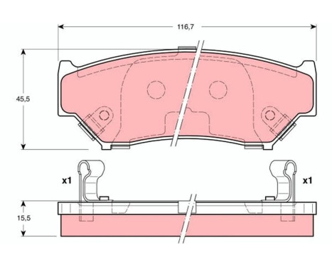 Brake Pad Set, disc brake GDB3182 TRW, Image 2