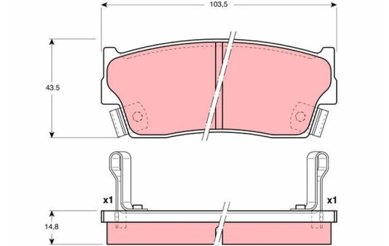 Brake Pad Set, disc brake GDB3183 TRW, Image 2