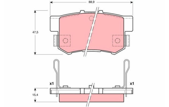 Brake Pad Set, disc brake GDB3191 TRW, Image 2