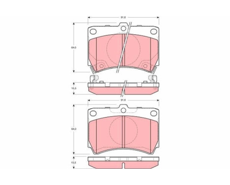 Brake Pad Set, disc brake GDB3206 TRW, Image 2