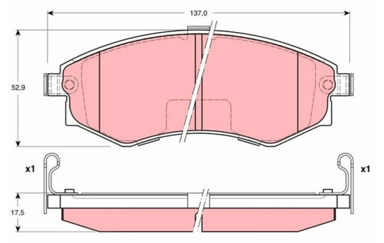 Brake Pad Set, disc brake GDB3211 TRW, Image 2