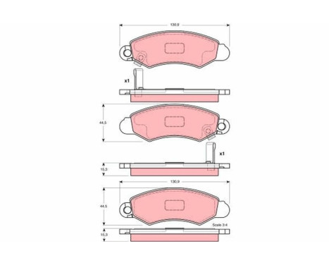 Brake Pad Set, disc brake GDB3215 TRW, Image 2