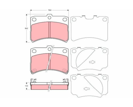 Brake Pad Set, disc brake GDB3219 TRW, Image 2