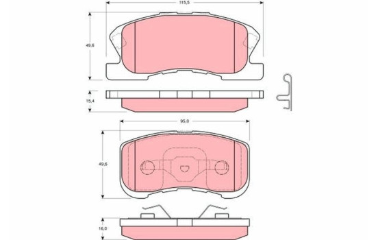 Brake Pad Set, disc brake GDB3220 TRW, Image 2