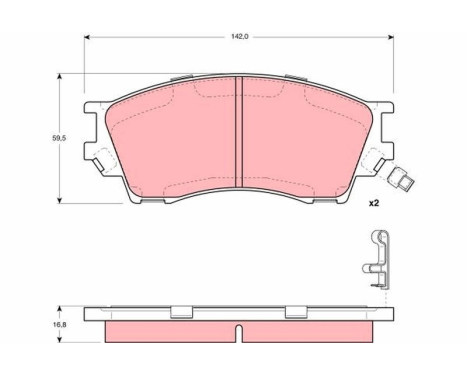Brake Pad Set, disc brake GDB3230 TRW, Image 2