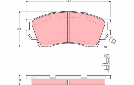 Brake Pad Set, disc brake GDB3230 TRW, Image 2
