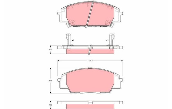 Brake Pad Set, disc brake GDB3250 TRW, Image 2