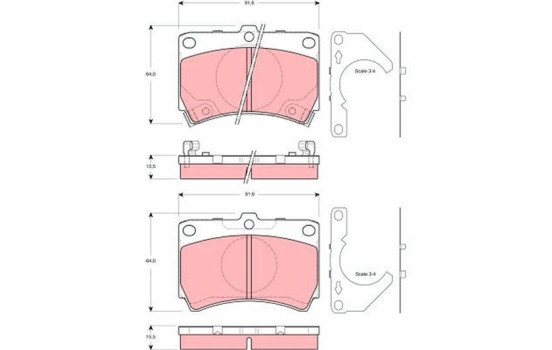 Brake Pad Set, disc brake GDB3252 TRW