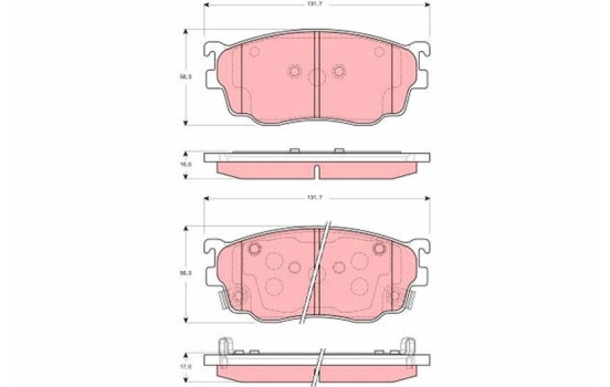 Brake Pad Set, disc brake GDB3253 TRW, Image 2