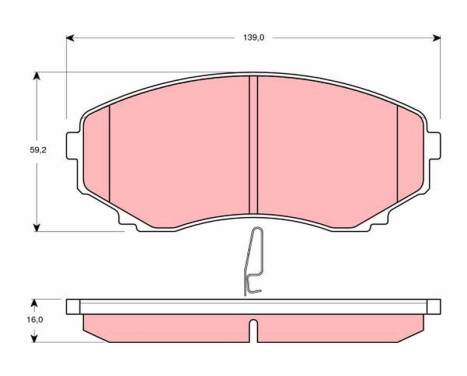 Brake Pad Set, disc brake GDB3255 TRW, Image 2