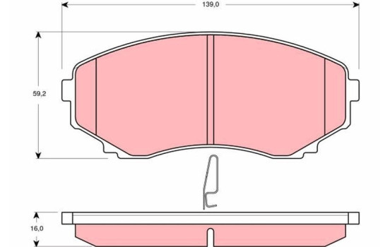 Brake Pad Set, disc brake GDB3255 TRW, Image 2