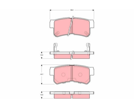 Brake Pad Set, disc brake GDB3258 TRW, Image 2