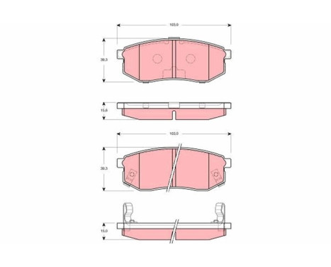 Brake Pad Set, disc brake GDB3260 TRW, Image 2