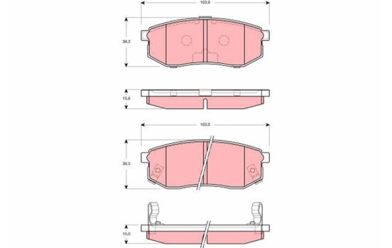 Brake Pad Set, disc brake GDB3260 TRW, Image 2