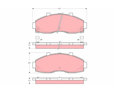 Brake Pad Set, disc brake GDB3263 TRW