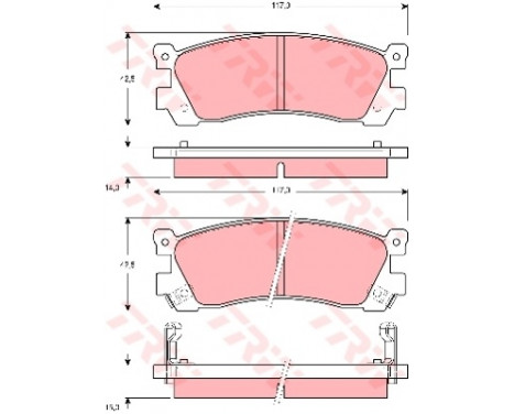 Brake Pad Set, disc brake GDB3264 TRW