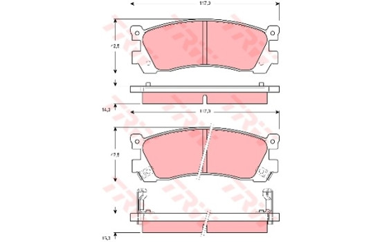 Brake Pad Set, disc brake GDB3264 TRW