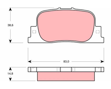 Brake Pad Set, disc brake GDB3278 TRW, Image 2