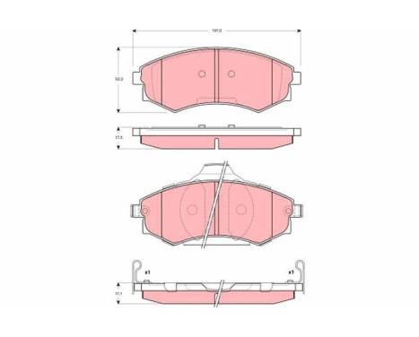 Brake Pad Set, disc brake GDB3283 TRW, Image 2