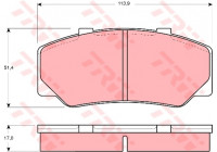Brake Pad Set, disc brake GDB329 TRW