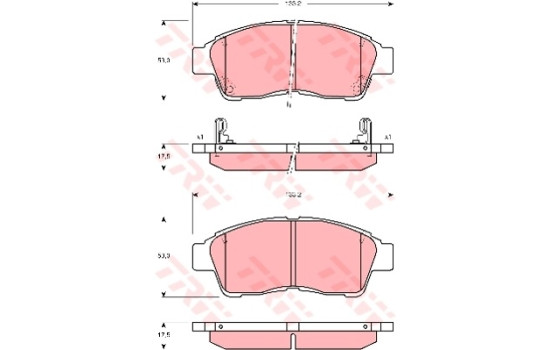 Brake Pad Set, disc brake GDB3300 TRW