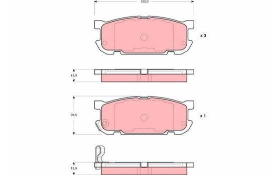 Brake Pad Set, disc brake GDB3303 TRW, Image 2