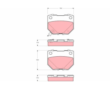 Brake Pad Set, disc brake GDB3308 TRW, Image 2